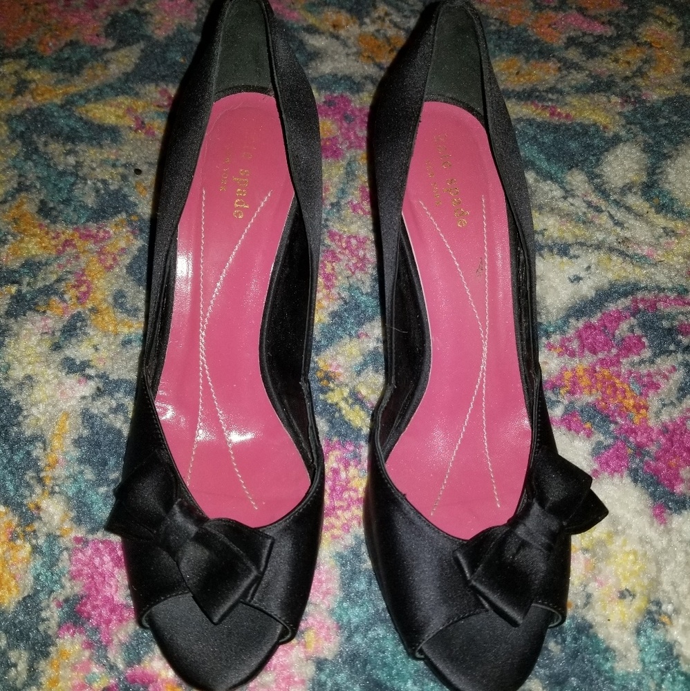 Kate Spade peep toe heels w/bows